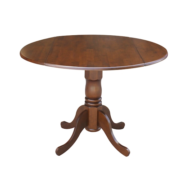 International Concepts Round 42 in Round Dual Drop Leaf Pedestal Table, Espresso, 42 in W, 42 in L, 29.5 in H, Wood T581-42DP - main